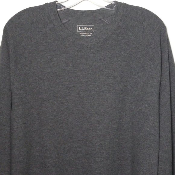 L.L.Bean Men's Crewneck Sweater Gray Medium - Picture 2 of 8